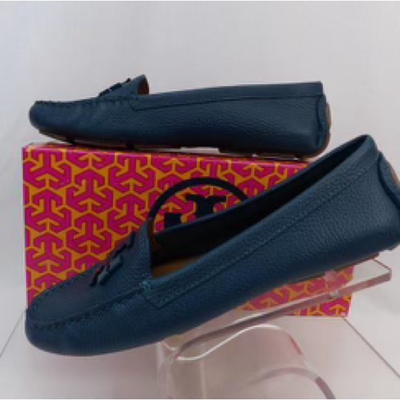 Tory Burch Shoes - Tory Burch Blue Lowell 2 Driver Deep Sea Reva Moccasins